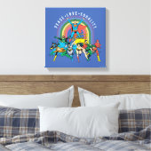 Original Justice League - Peace, Liebe, Gleichheit Leinwanddruck (Insitu (Schlafzimmer))