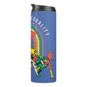 Original Justice League - Peace, Liebe, Gleichheit Thermosbecher (Nach rechts gedreht)