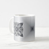 Original keltischer Knoten Silver Black Kaffeetasse (Vorderseite Links)