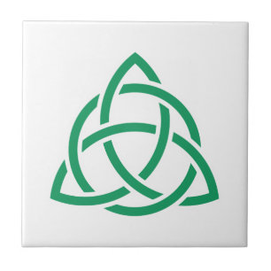 Original keltisches Triquetra Knot green Ikone Fliese