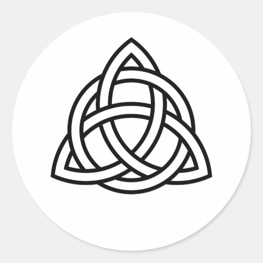 Original keltisches Triquetra Knot schwarze Ikone Runder Aufkleber (Vorderseite)