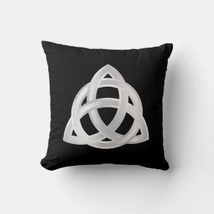 Original keltisches Triquetra Knot silber Symbol Kissen