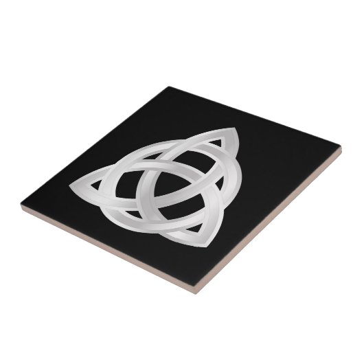 Original keltisches Triquetra Knot silberne Ikone Fliese (Seite)