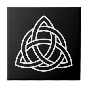 Original keltisches Triquetra Weiße Ikone Fliese