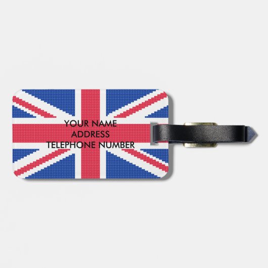 Original Kreuzstich-Designbuchse Gepäckanhänger (Rückseite horizontal)