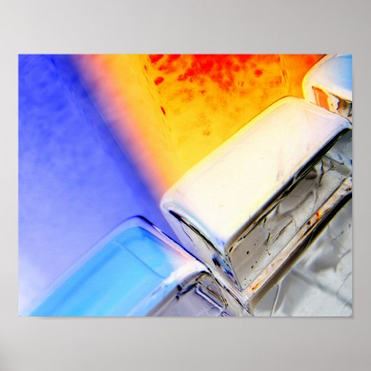 Original Kunst: "Lichtgeometrie: Feuereis" Poster (Vorne)