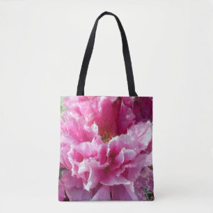 *~* Original Kunst Pink Peony Floral AR1 Malerei Tasche