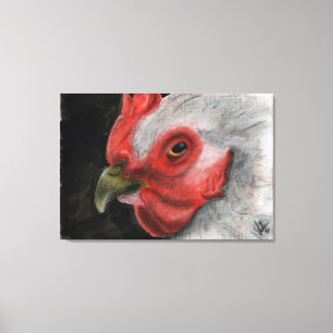 Original Kunst - Ursula, das Huhn von Maria Tzamtz Leinwanddruck