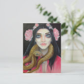 Original-Kunstmalerei eines Mädchens und ihrer Sch Postkarte (Stehend Vorderseite)