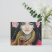 Original-Kunstmalerei eines Mädchens und ihrer Sch Postkarte (Stehend Vorderseite)