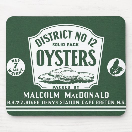 Original Label Retro Cape Breton Austern Mauspad (Vorne)