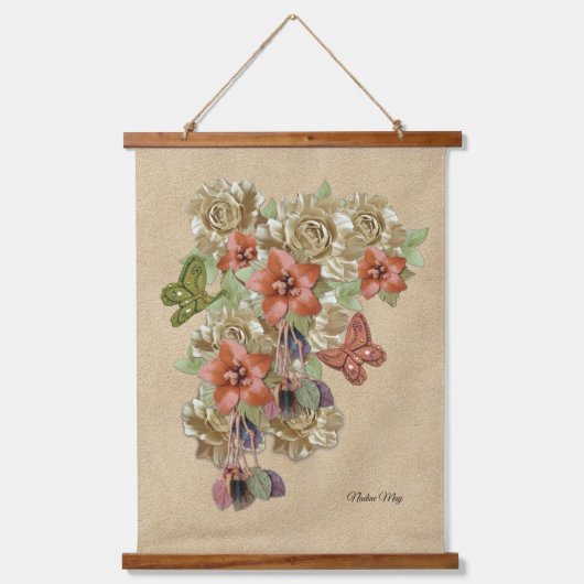 Original Leder und Wildleder Wandteppich Mit Holzrahmen (Vorderseite)