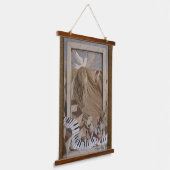 Original Leder und Wildleder Wandteppich Mit Holzrahmen (Gewinkelt)