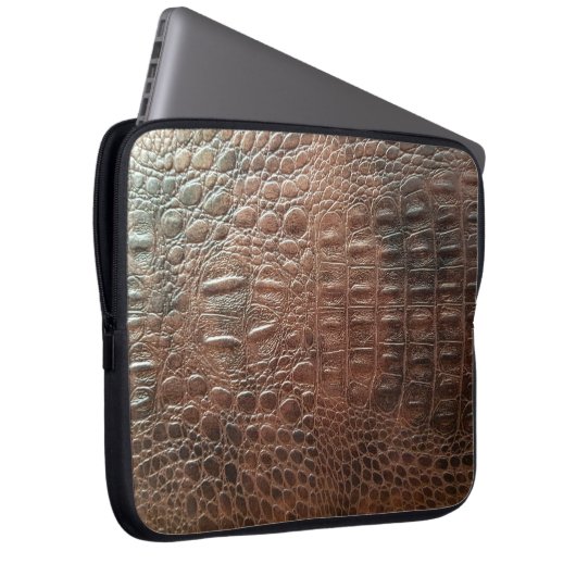 Original Ledertextur Hintergrund nah-up, embo Laptopschutzhülle (Vorne Rechts)