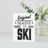 Original Made to Ski Logo Postkarte (Stehend Vorderseite)