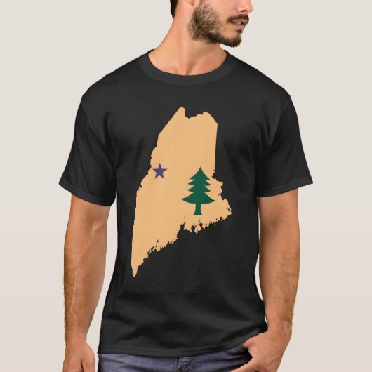 Original Maine State Flag Northern New England Dir T-Shirt (Vorderseite)