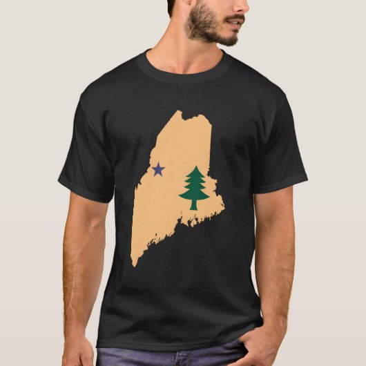 Original Maine State Flag Northern New England T-Shirt (Vorderseite)