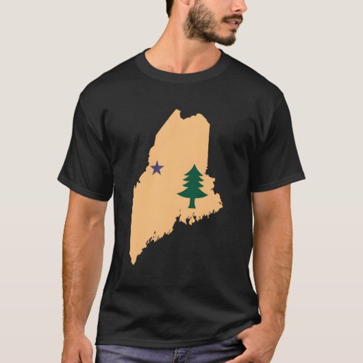 Original Maine State Flag Northern New England T-Shirt (Vorderseite)