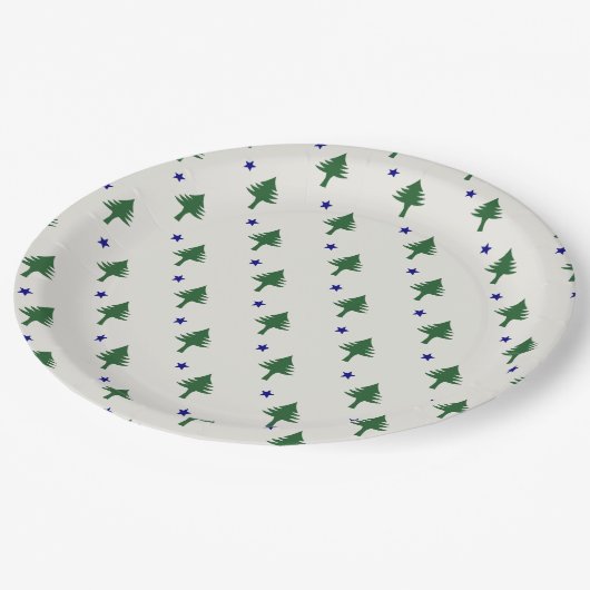 Original Mainstream-Teller für Flaggen Pappteller (Schrägansicht)