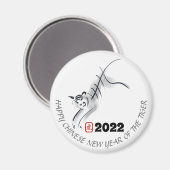 Original Malerei 4 Chinesisches Tiger Jahr Geburts Magnet (Vorderseite/Rückseite)