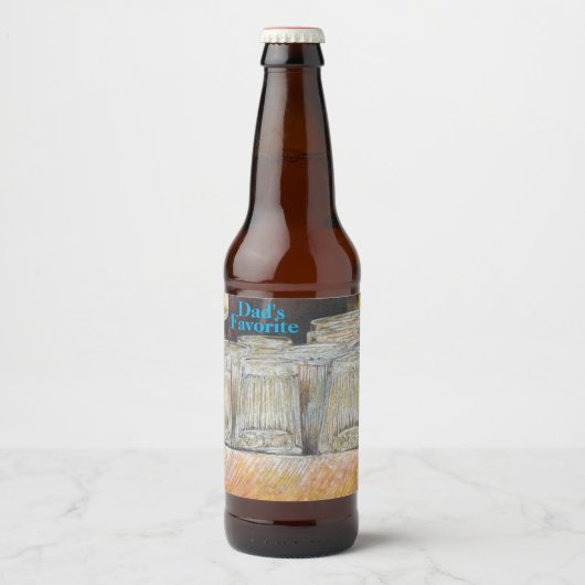 Original Malerei eines New Yorker Lunch Counter Bierflaschenetikett (Vorderseite)