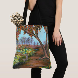 Original Malerei Herbstbaum und sonnig Tasche
