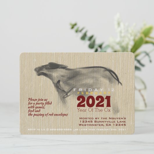 Original Malerei OX Vietnamese Neujahr 2021 PI (Stehend Vorderseite)