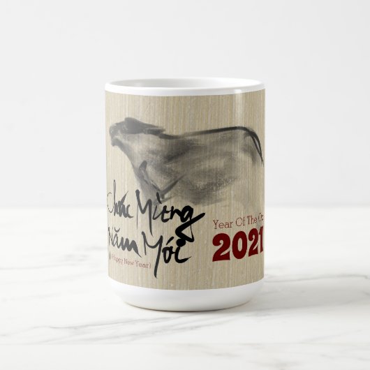 Original Malerei OX Vietnamesisch Neujahr 2021 LM Kaffeetasse (Mittel)