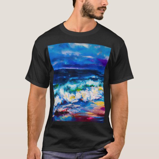 Original Malerei Seascape Malerei Moderne Kunst T-Shirt (Vorderseite)