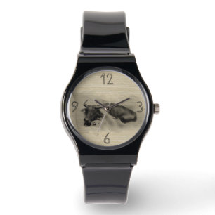 Original Malerei Wasser Buffalo Ox Jahr Zodiac W2 Armbanduhr