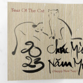 Original Malerkatze Vietnamesisch Neujahr 2023 3FC Dreifach Gefaltete Urlaubskarte (Innen Erste Seite)