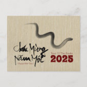 Original Malschlange Vietnamesisch Neujahr 2025 P Postkarte (Vorderseite)