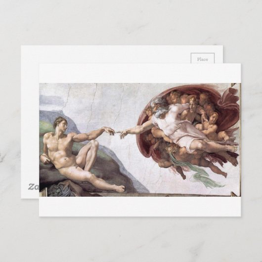 Original Michelangelo-Malerei in Rom, Sistin Postkarte (Vorne/Hinten)