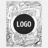 Original Modern Line Artwork & Your Logo Fleecedecke (Vorderseite)