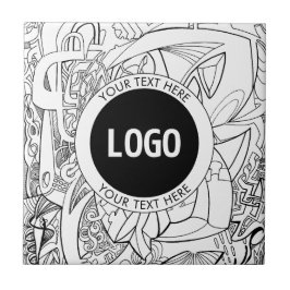 Original Modern Line Artwork & Your Logo Fliese