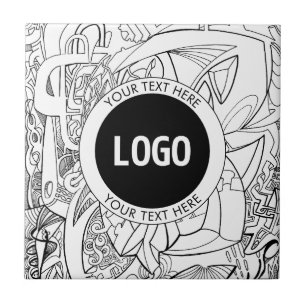 Original Modern Line Artwork & Your Logo Fliese
