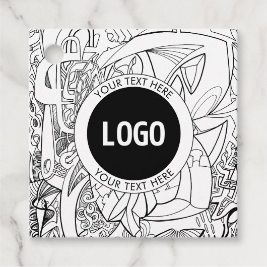 Original Modern Line Artwork & Your Logo Geschenkanhänger (Vorderseite)