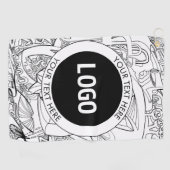 Original Modern Line Artwork & Your Logo Golfhandtuch (Horizontal)