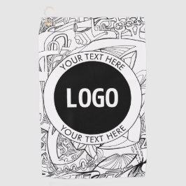 Original Modern Line Artwork & Your Logo Golfhandtuch