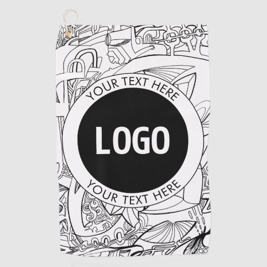 Original Modern Line Artwork & Your Logo Golfhandtuch (Vorderseite)