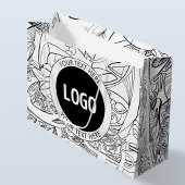Original Modern Line Artwork & Your Logo Große Geschenktüte