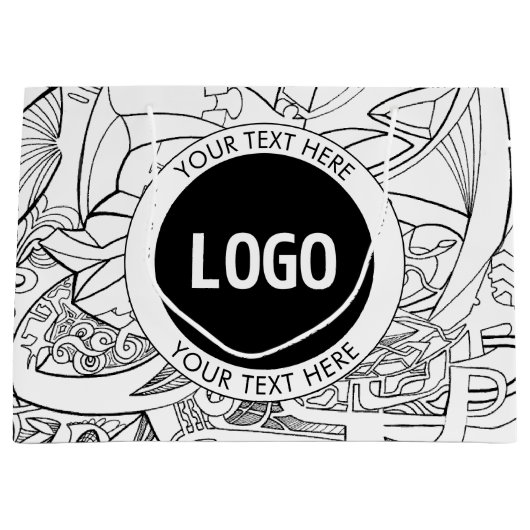 Original Modern Line Artwork & Your Logo Große Geschenktüte (Vorderseite)