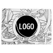 Original Modern Line Artwork & Your Logo Große Geschenktüte (Rückseite)