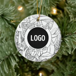 Original Modern Line Artwork & Your Logo Keramik Ornament