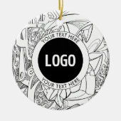 Original Modern Line Artwork & Your Logo Keramik Ornament (Vorne)