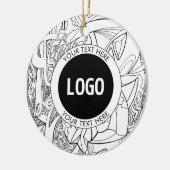 Original Modern Line Artwork & Your Logo Keramik Ornament (Links)