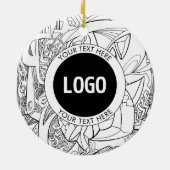 Original Modern Line Artwork & Your Logo Keramik Ornament (Hinten)