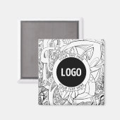 Original Modern Line Artwork & Your Logo Magnet (Vorderseite/Rückseite)
