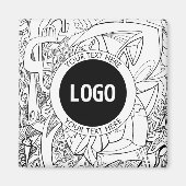 Original Modern Line Artwork & Your Logo Magnet (Vorne)