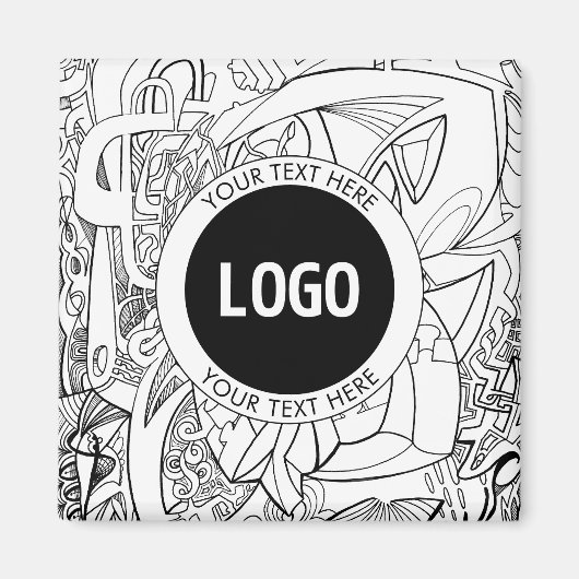 Original Modern Line Artwork & Your Logo Magnet (Vorne)